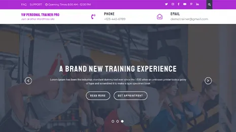 Free Personal Trainer WordPress Theme