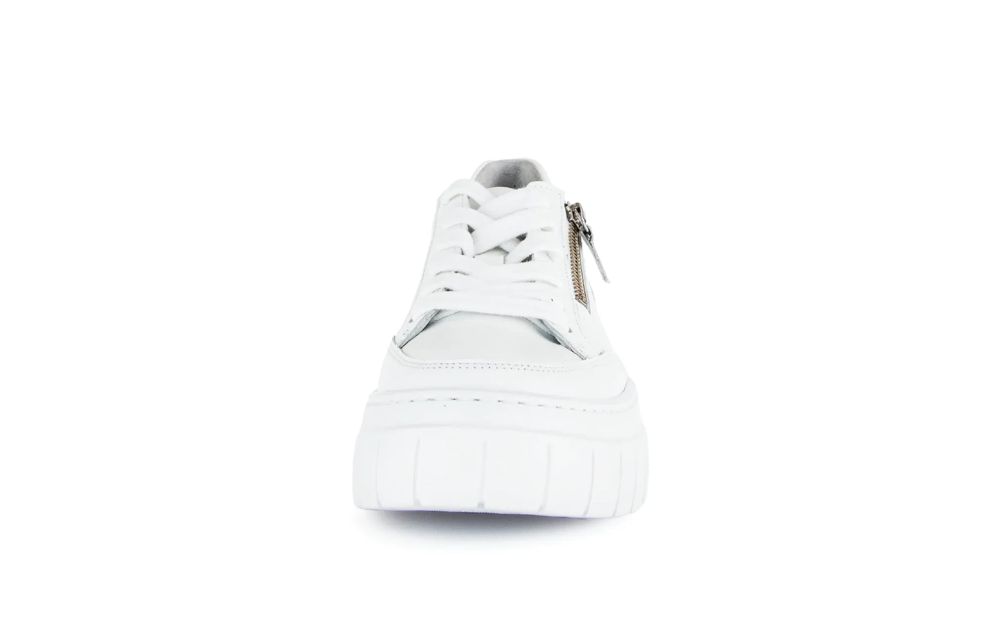GABOR - 63.220.21 LACED/ZIP PLATFORM WEDGE SHOE - WHITE LEATHER