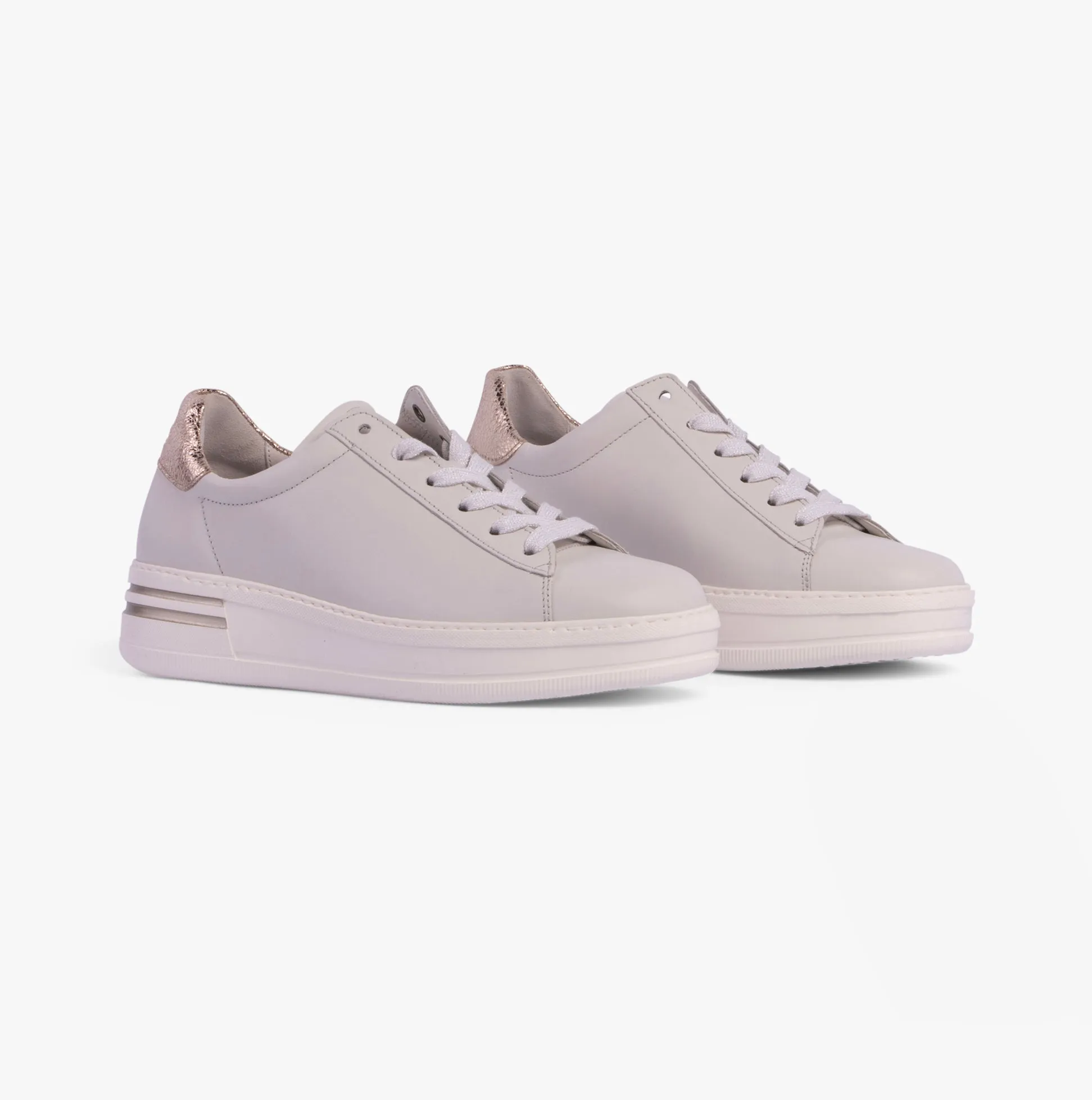 Gabor KEYSTONE Womens Trainers Off-White/Silver/Gold