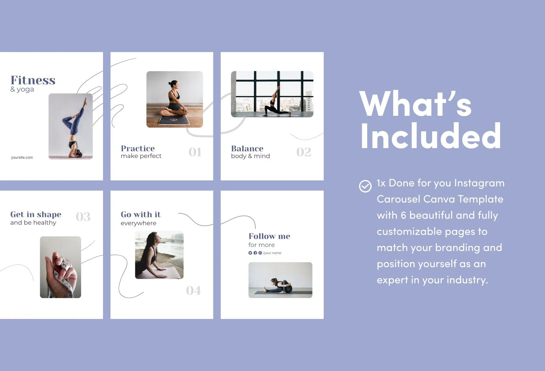 Gianna Fitness 6-Page Carousel Canva Template