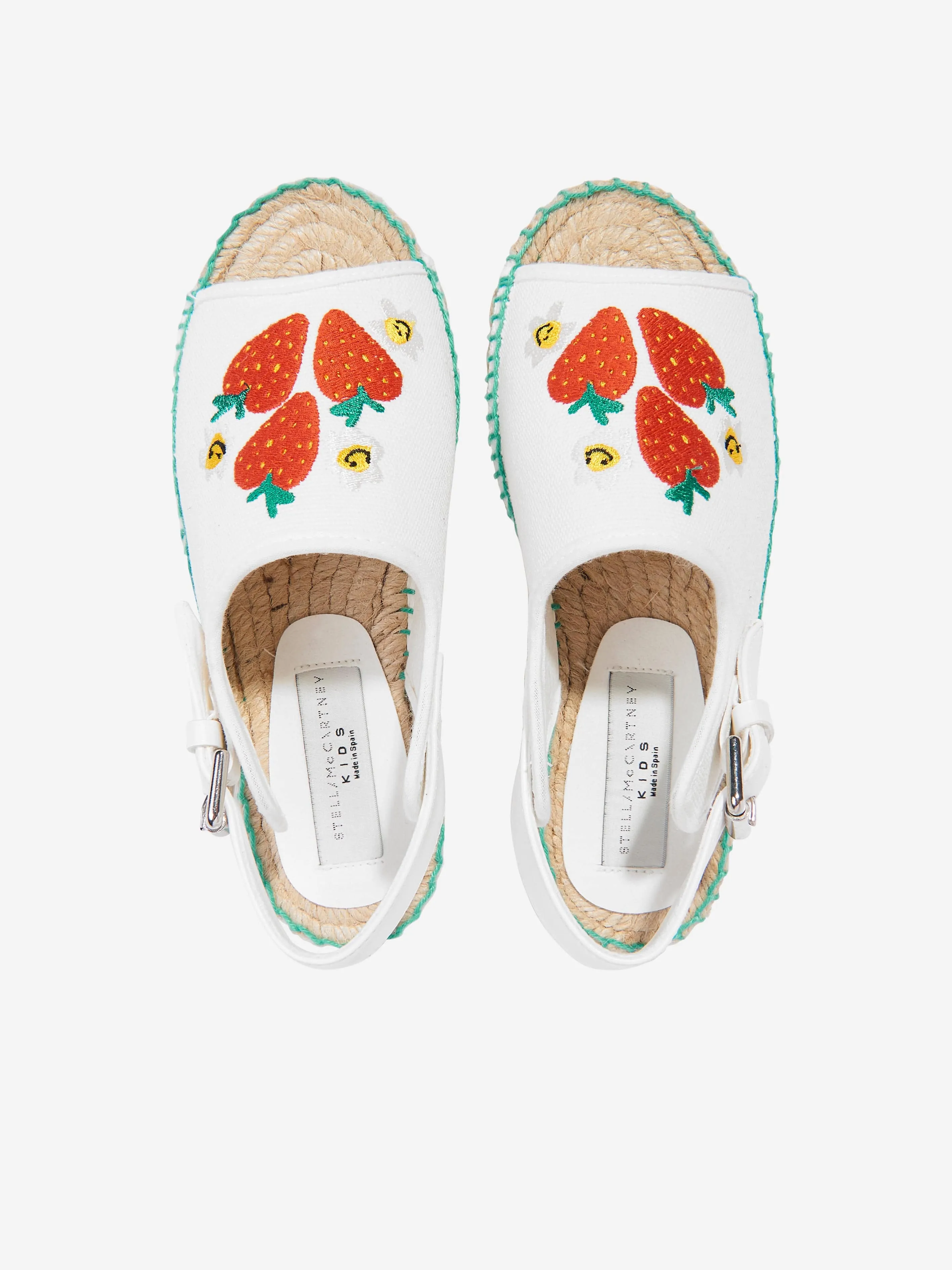 Girls Strawberry Espadrilles in Ivory