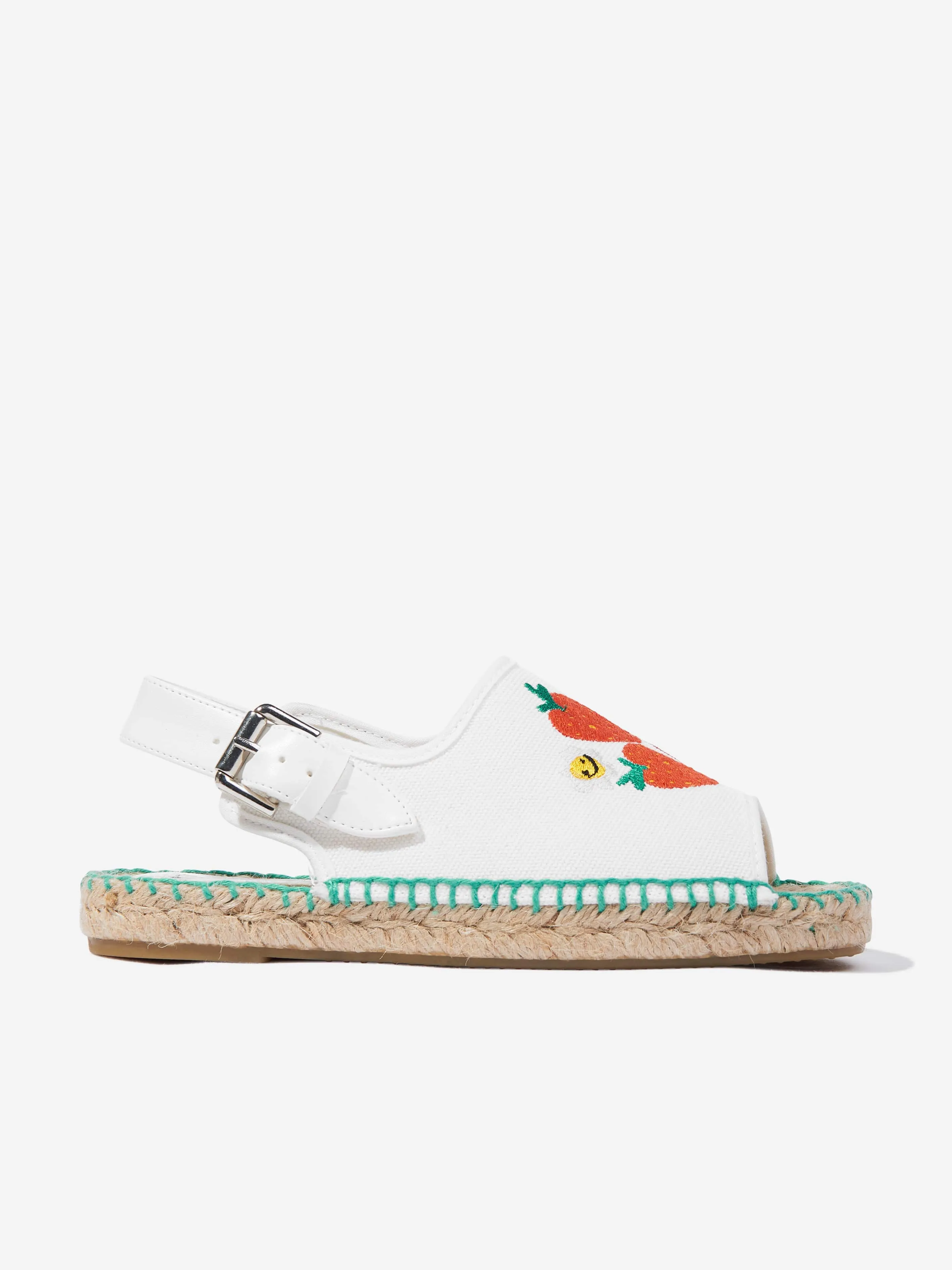 Girls Strawberry Espadrilles in Ivory