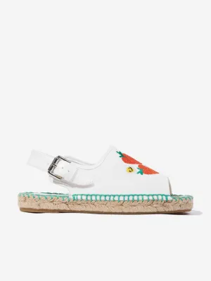 Girls Strawberry Espadrilles in Ivory