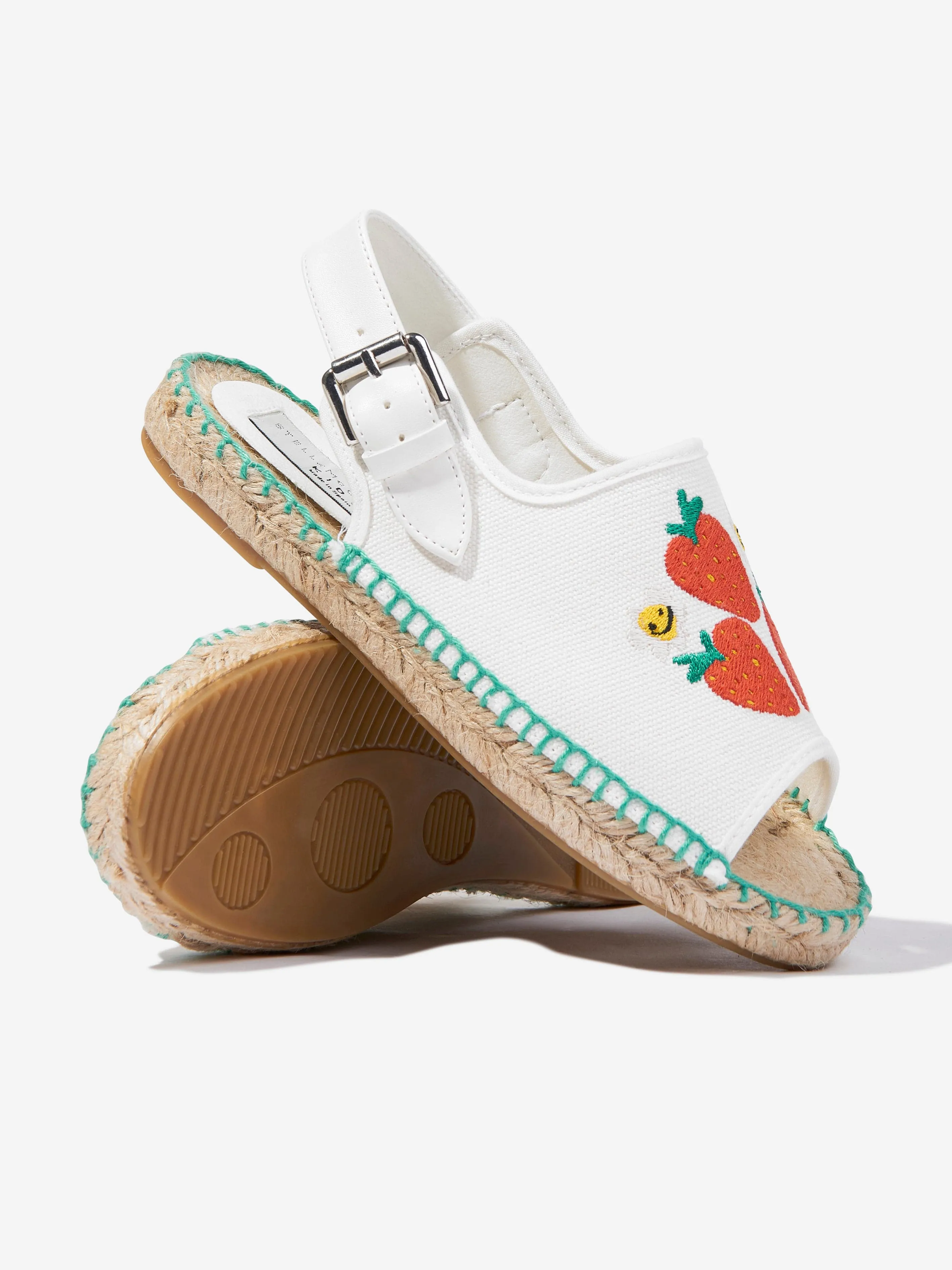 Girls Strawberry Espadrilles in Ivory