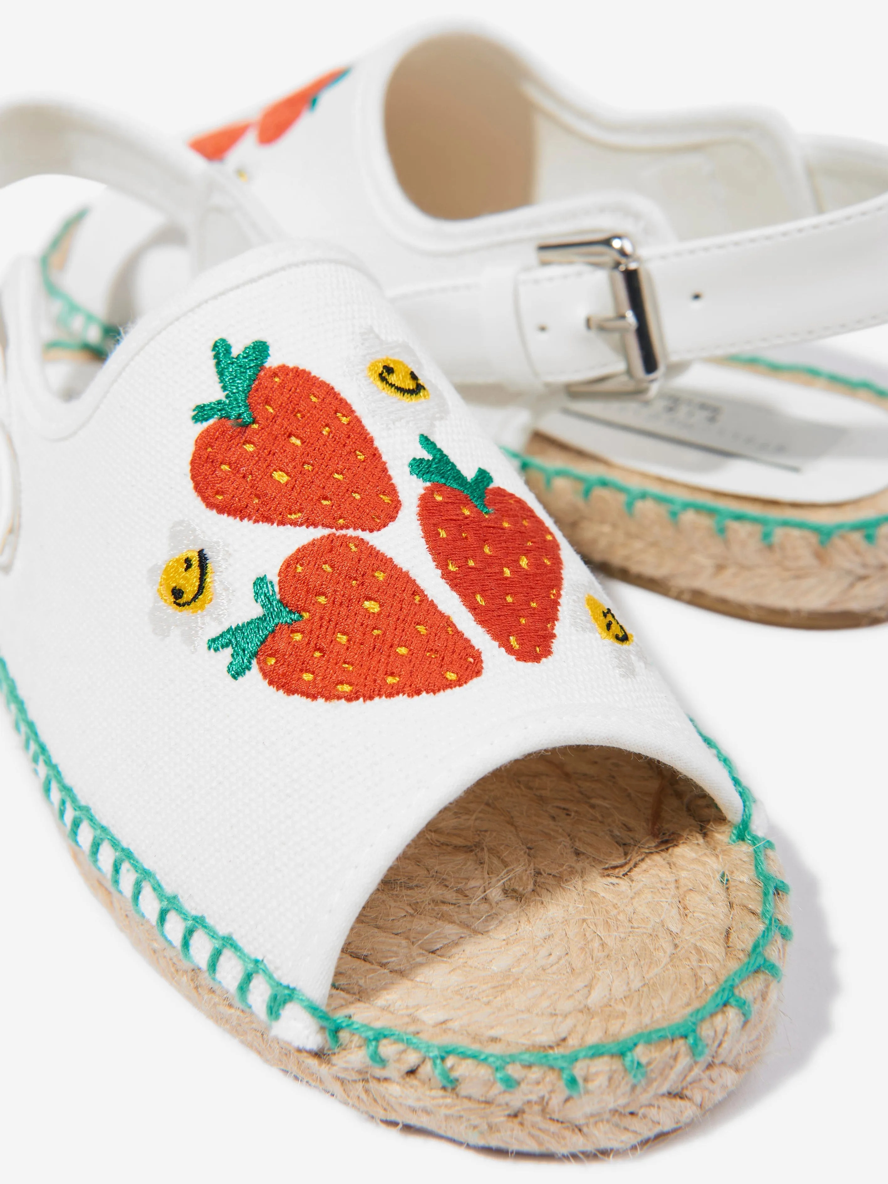 Girls Strawberry Espadrilles in Ivory