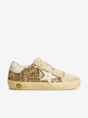 Girls Super-Star Glitter Trainers in Beige