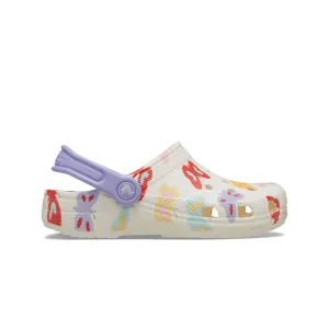 Giày Clog Trẻ Em Crocs Toddler Classic Butterfly Graphic - Chalk