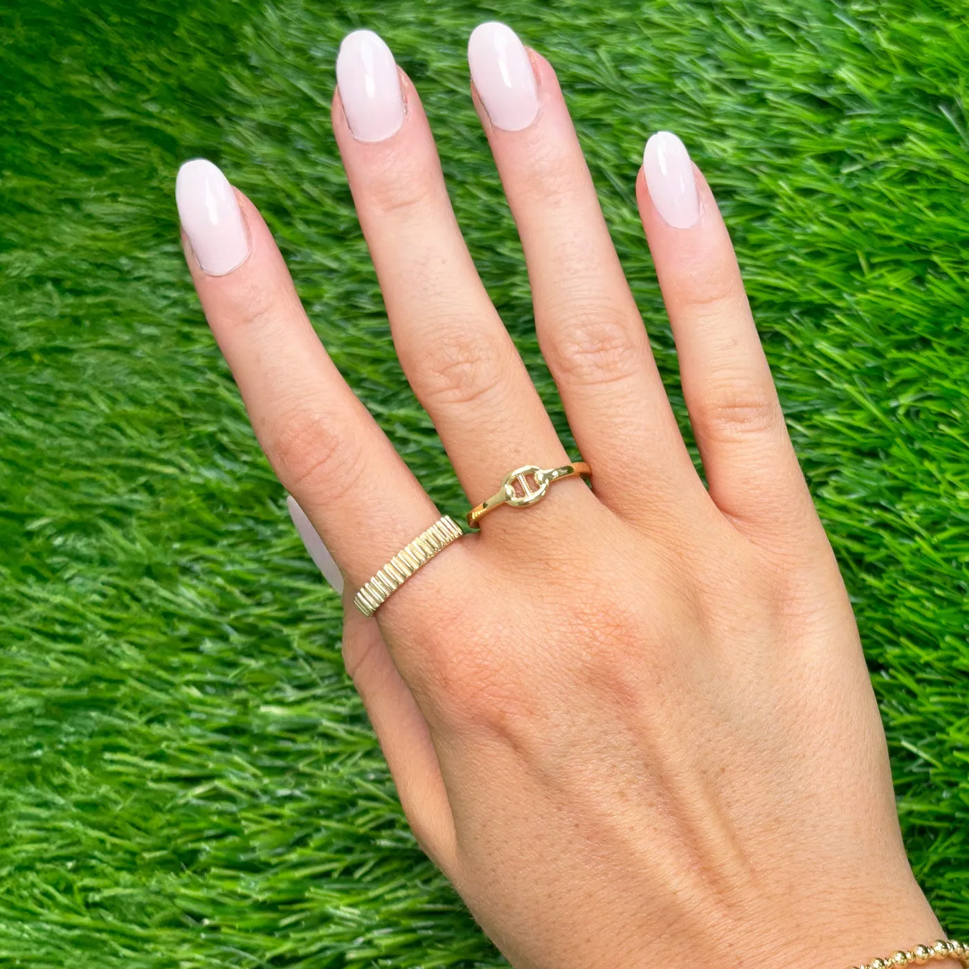 Gold Ribbed Ring