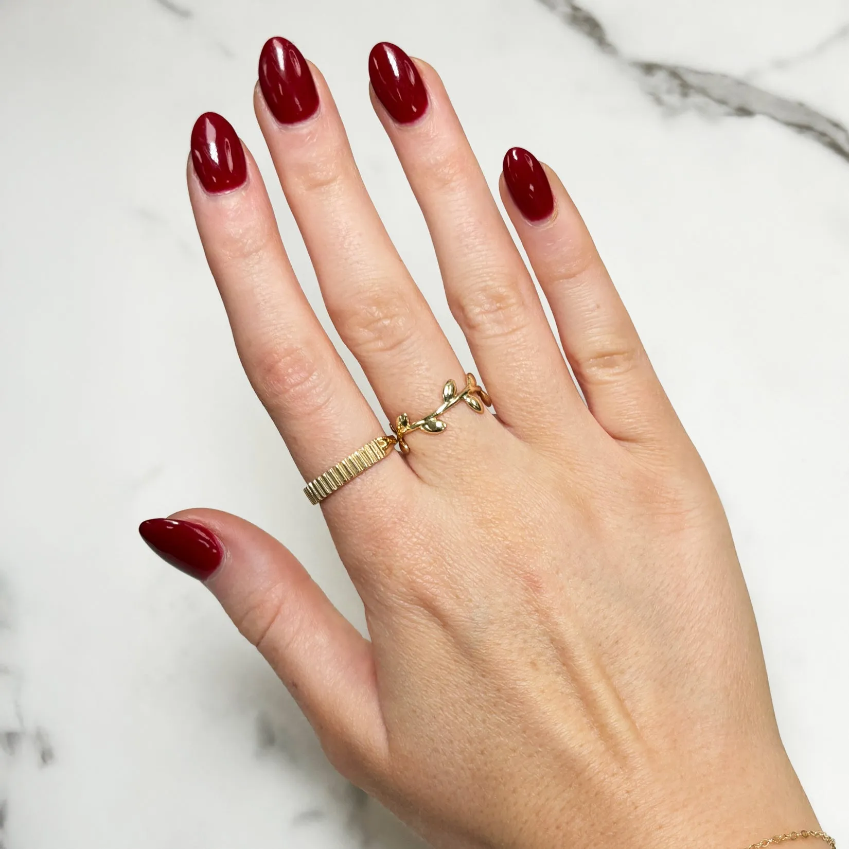Gold Ribbed Ring