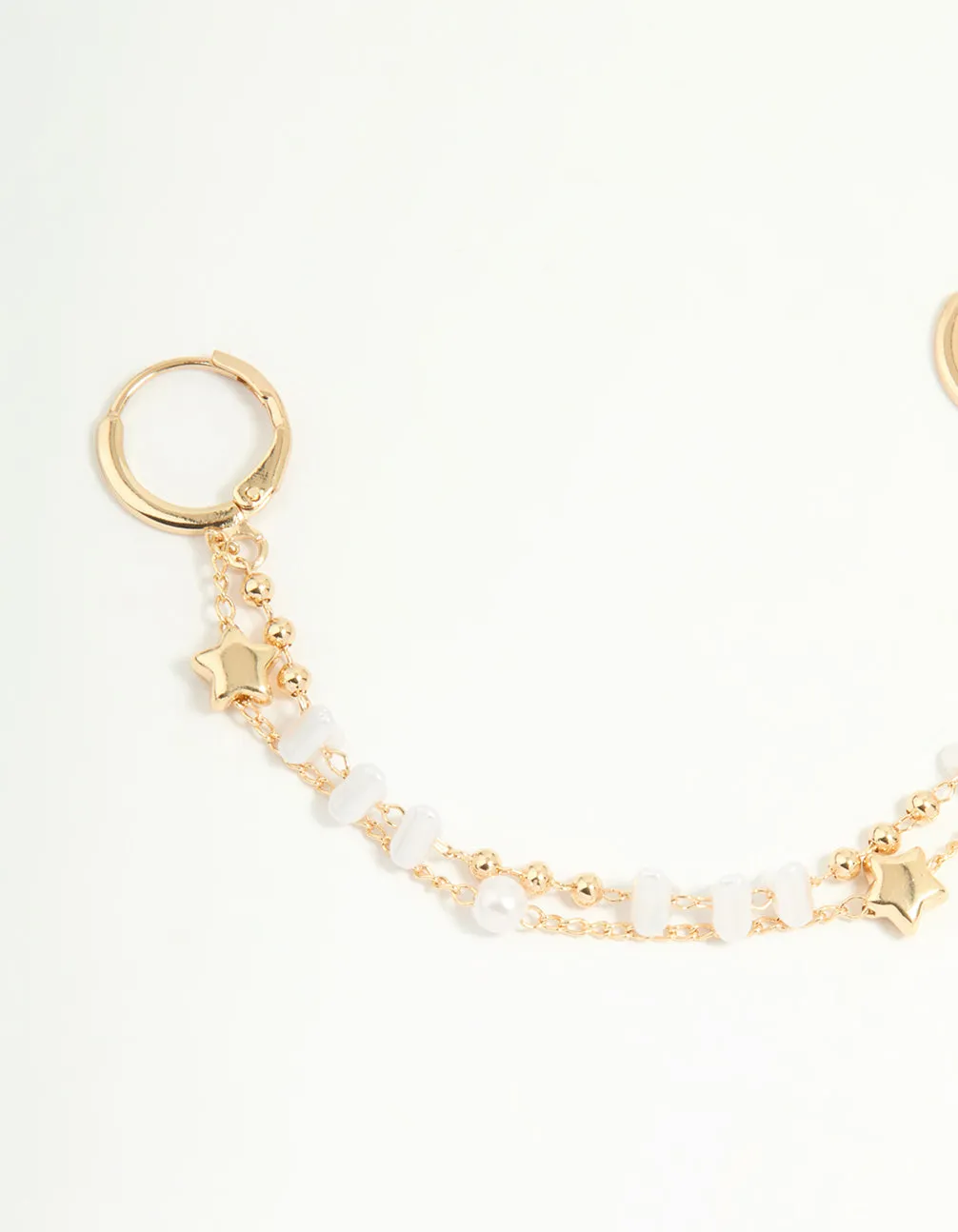 Gold Star Layered Chain Shoe Charm Set