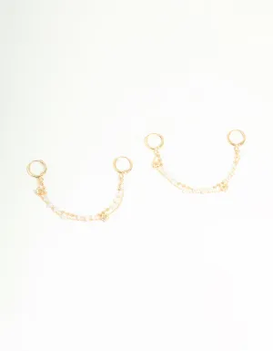 Gold Star Layered Chain Shoe Charm Set