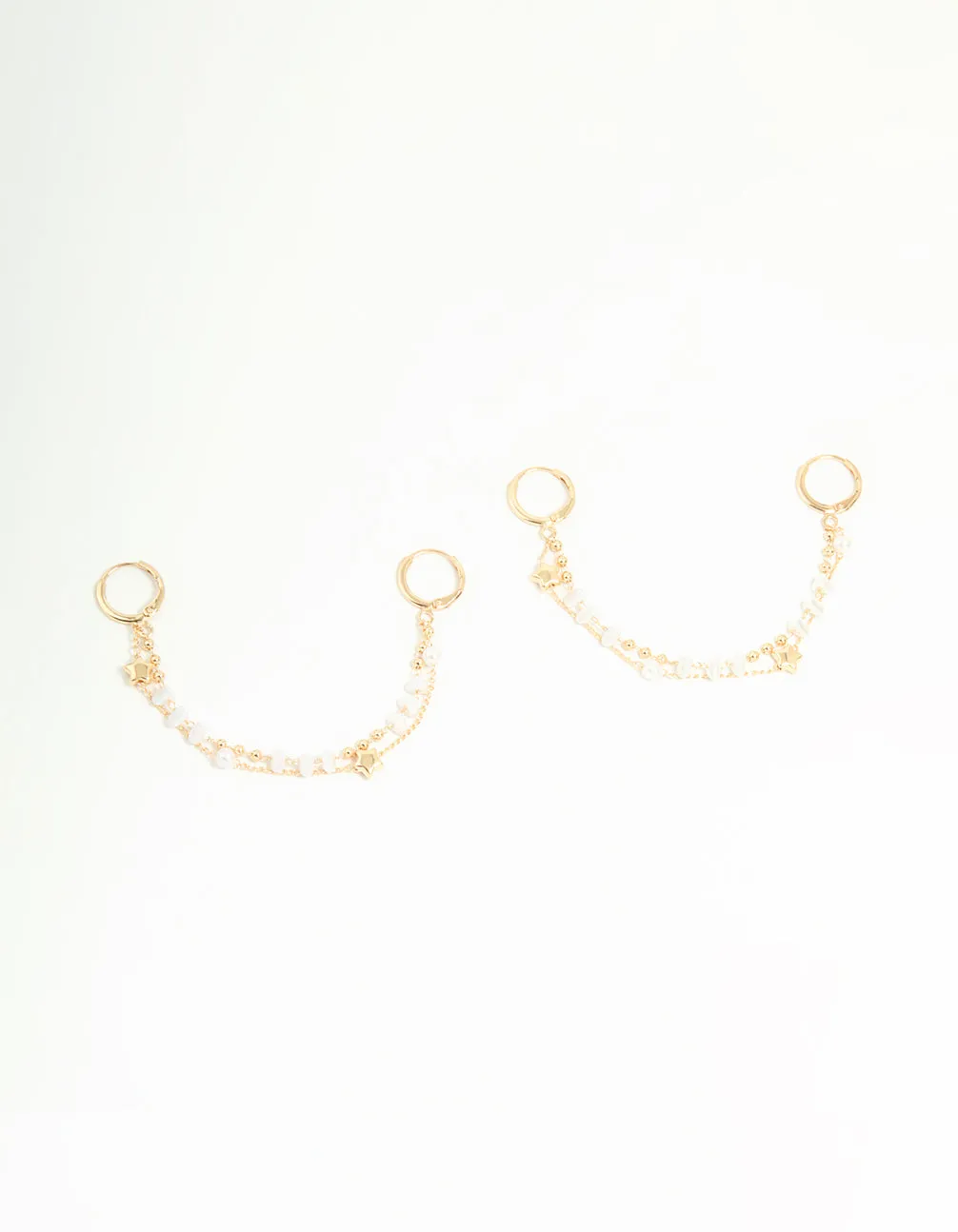 Gold Star Layered Chain Shoe Charm Set