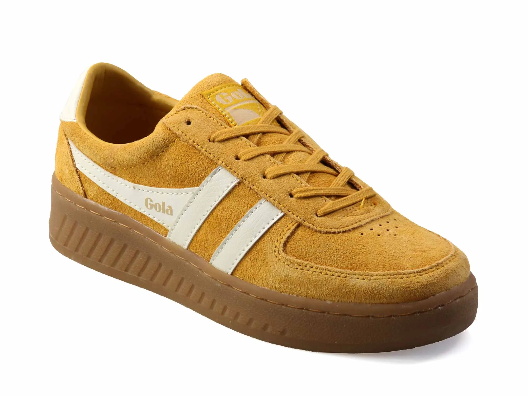 Grandslam Ladies Sun Yellow and White Suede Trainers