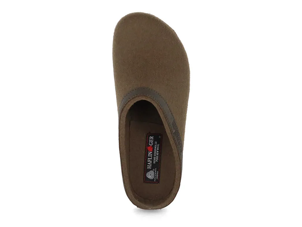HAFLINGER Felt Clogs 'Grizzly Torben GZL', earth