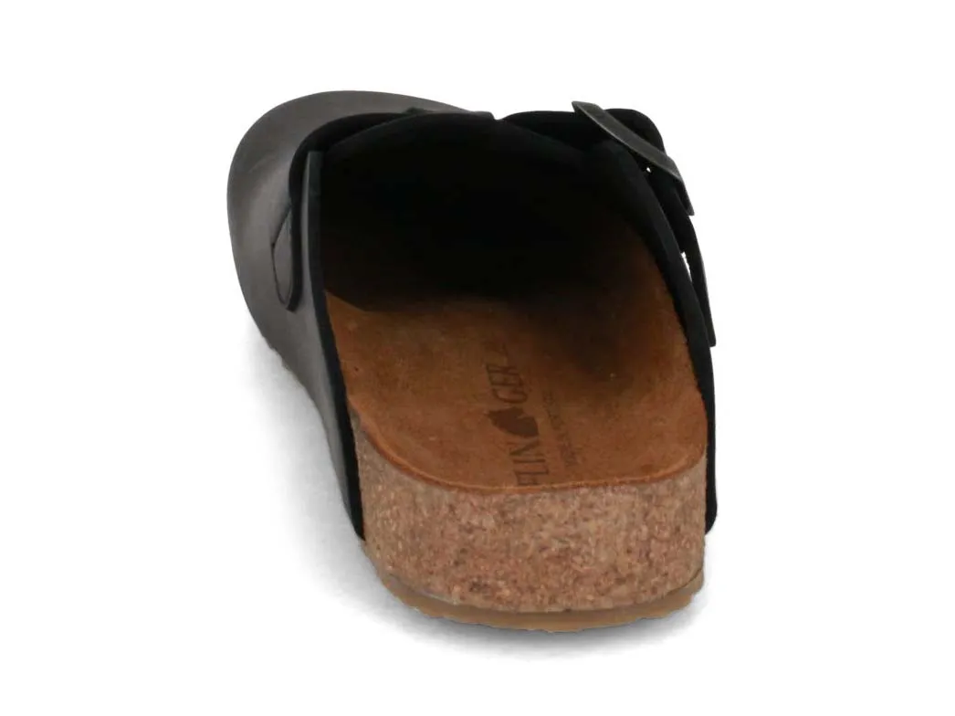 HAFLINGER Men Women Leather Clogs 'Porto', black