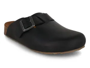 HAFLINGER Men Women Leather Clogs 'Porto', black