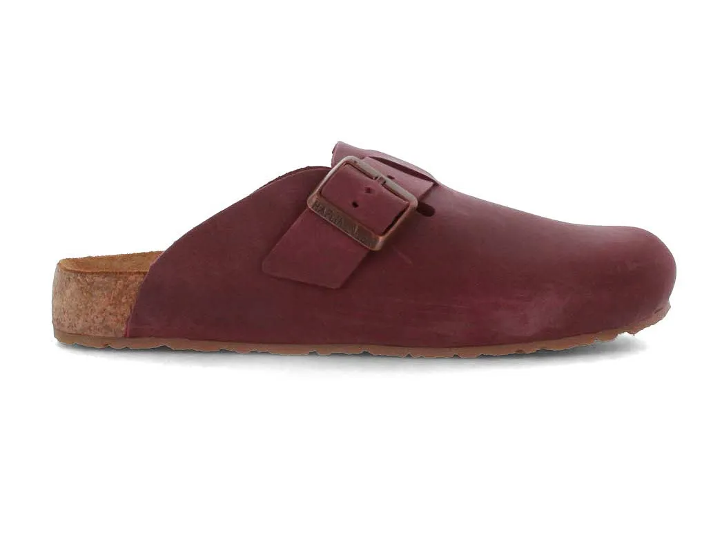 HAFLINGER Men Women Leather Clogs 'Porto', bordeaux
