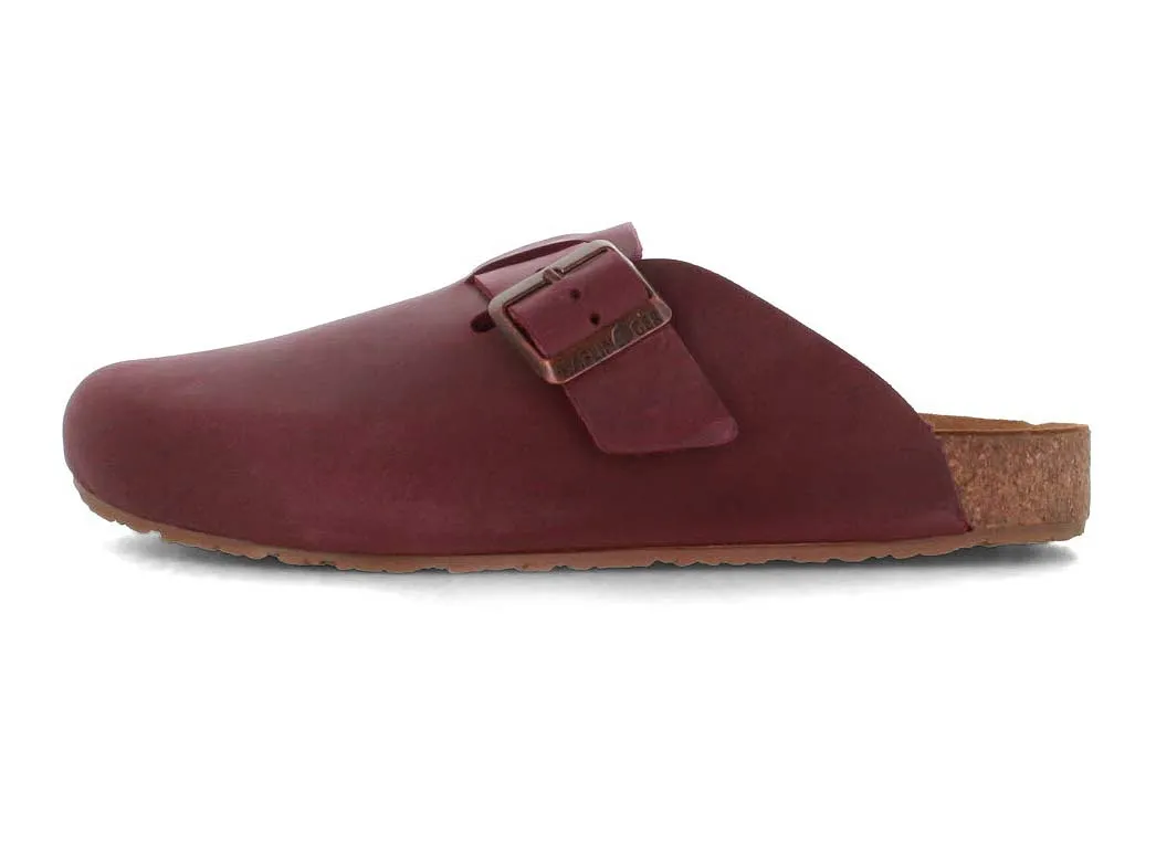 HAFLINGER Men Women Leather Clogs 'Porto', bordeaux