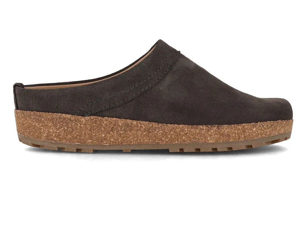 HAFLINGER Men Women Leather Clogs with Arch Support 'Bio Malm', graphite