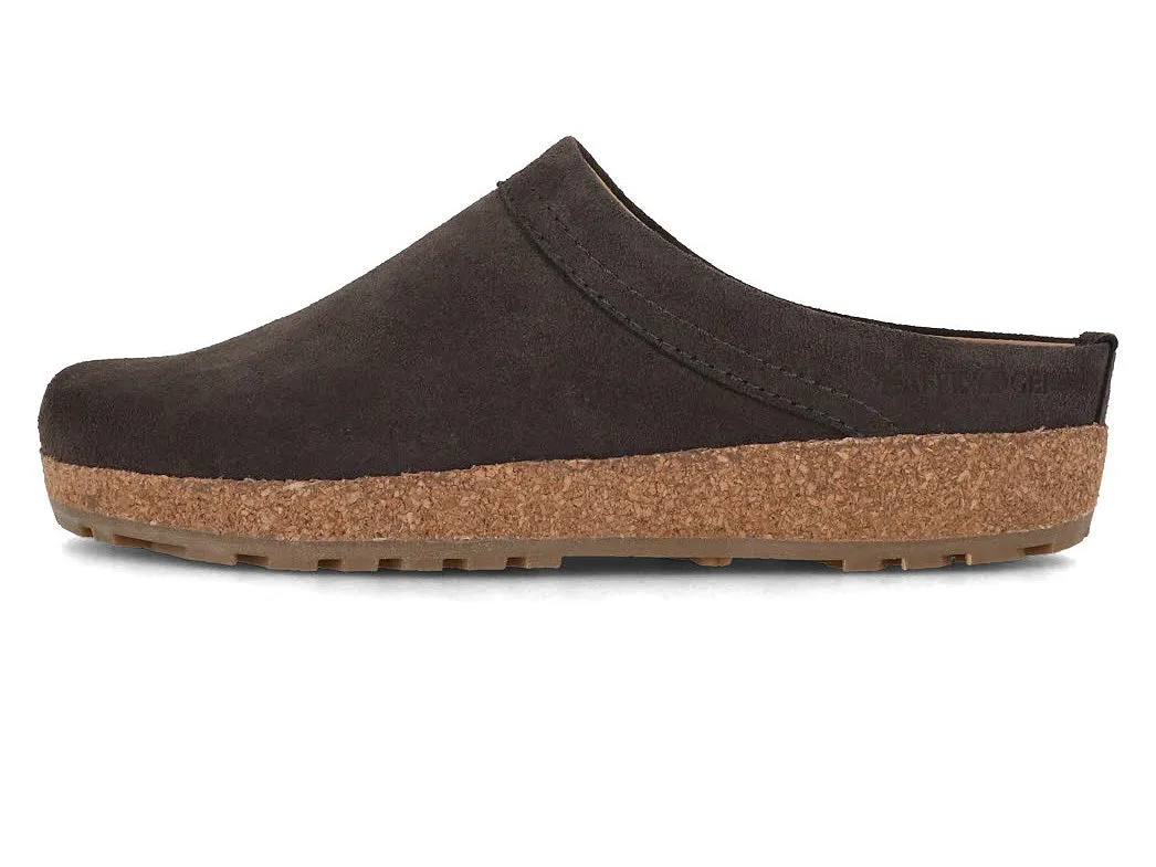 HAFLINGER Men Women Leather Clogs with Arch Support 'Bio Malm', graphite