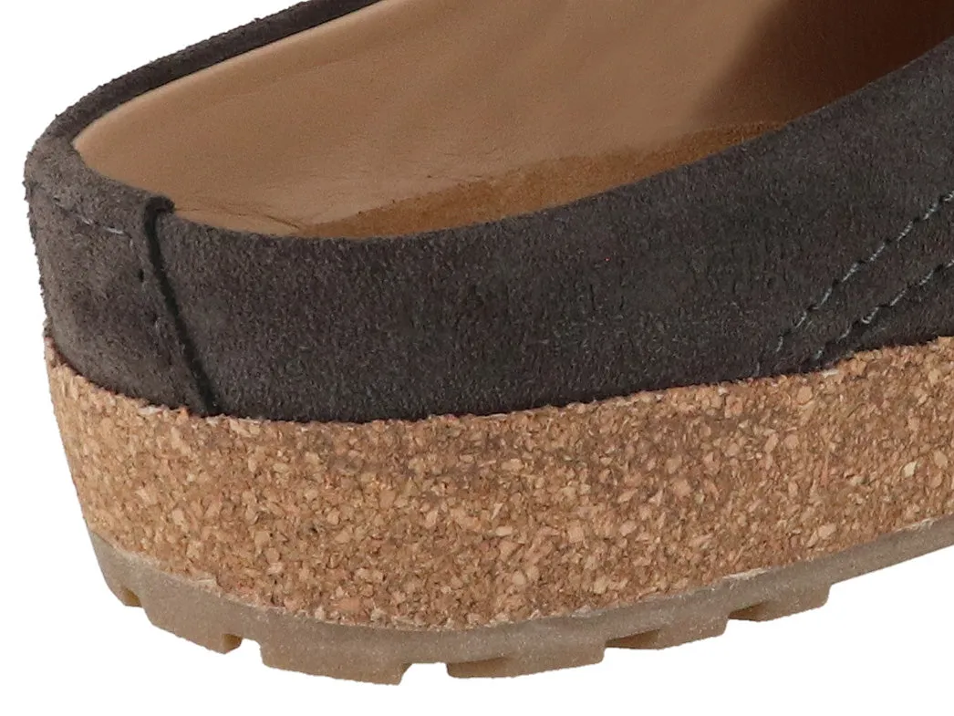 HAFLINGER Men Women Leather Clogs with Arch Support 'Bio Malm', graphite