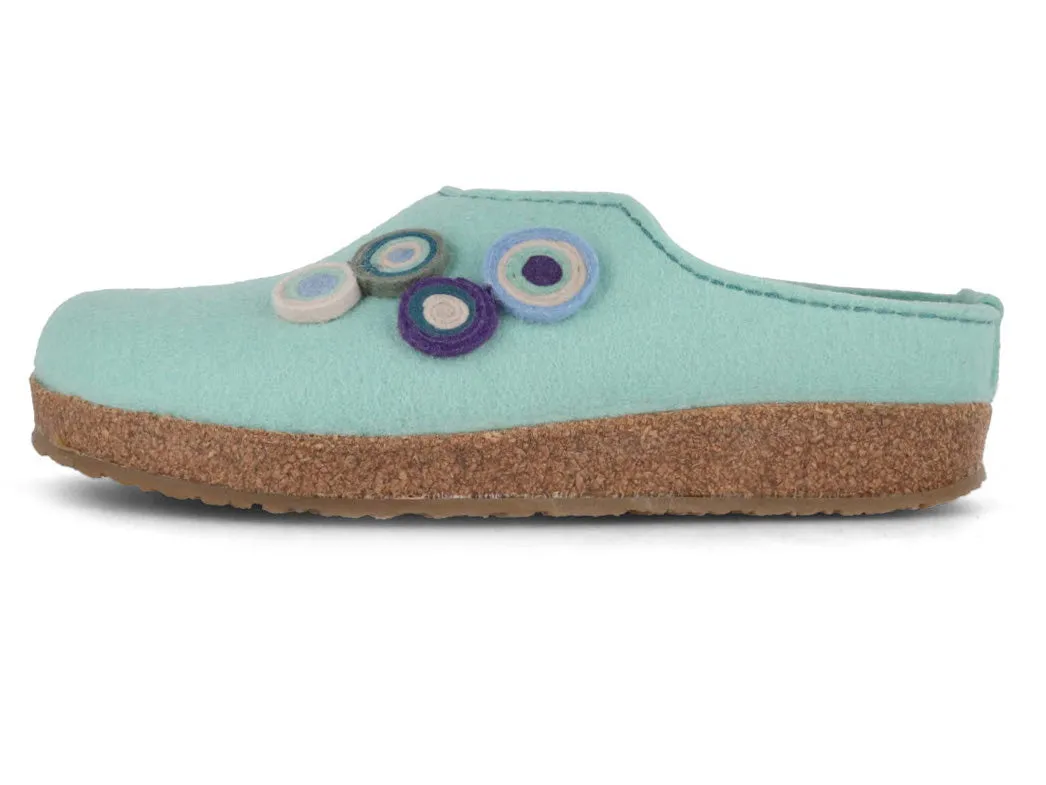HAFLINGER Women Felt Clogs 'Grizzly Kanon', peppermint