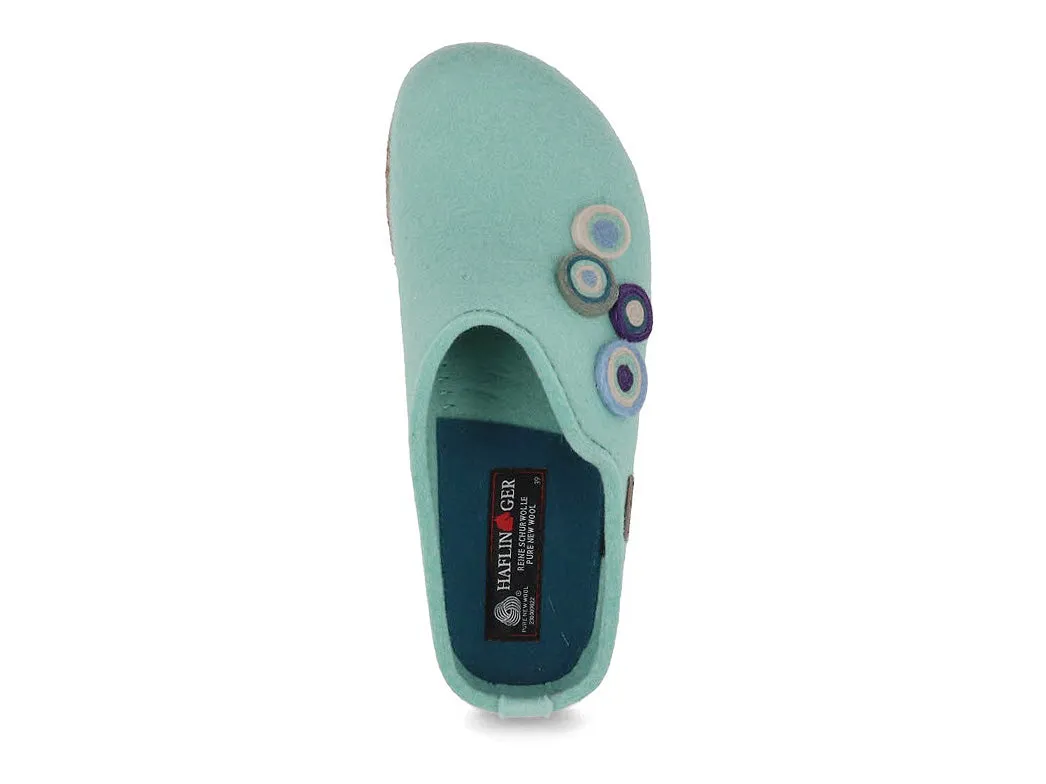 HAFLINGER Women Felt Clogs 'Grizzly Kanon', peppermint