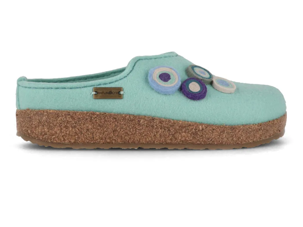 HAFLINGER Women Felt Clogs 'Grizzly Kanon', peppermint