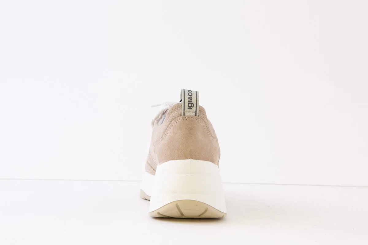 IGI & CO - 3663311 LACED WEDGE TRAINER SHOE - TAUPE