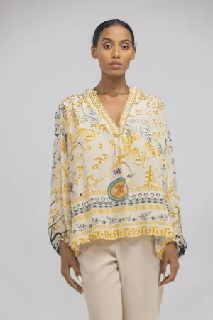 INOA Silk V Neck Top in Brisbane Collection