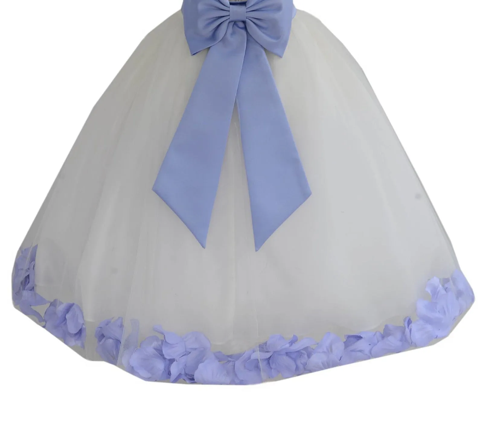 Ivory Floral Lace Heart Cutout Rose Petals Flower Girl Dress Junior Bridesmaid Special Event 185T(2)