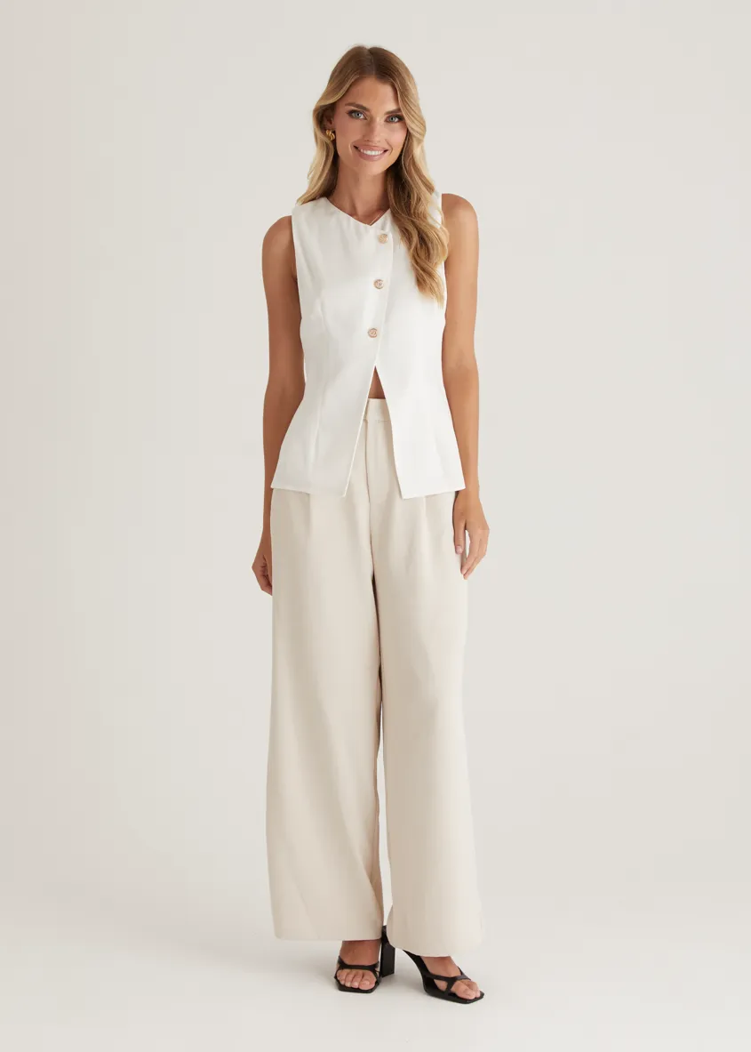 Jolie Vest Top - Off White