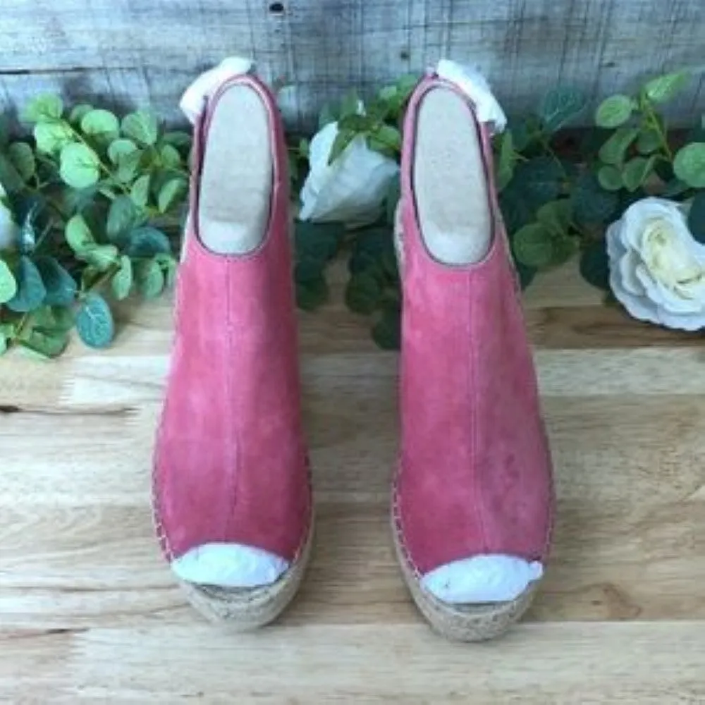 Kenneth Cole Olivia Wedge Espadrille Sandal in Coral, Size: 9