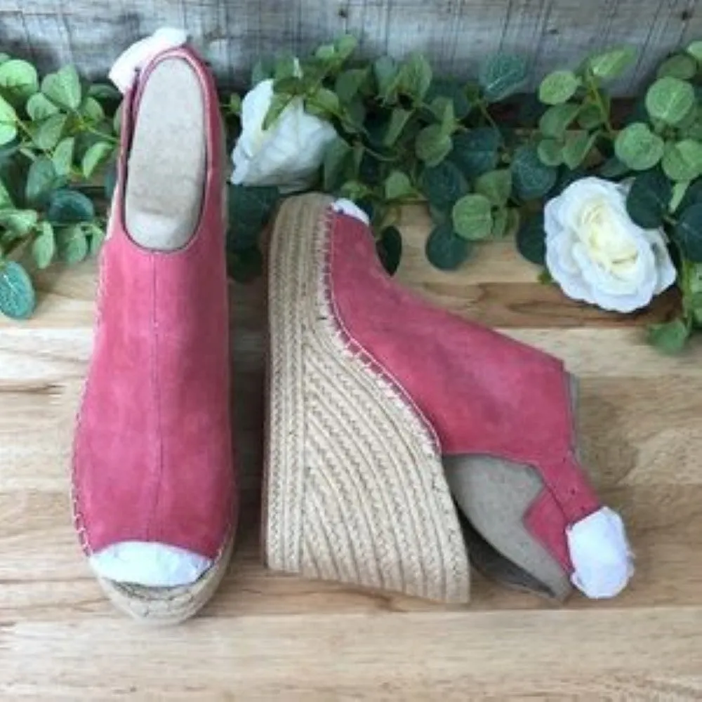 Kenneth Cole Olivia Wedge Espadrille Sandal in Coral, Size: 9