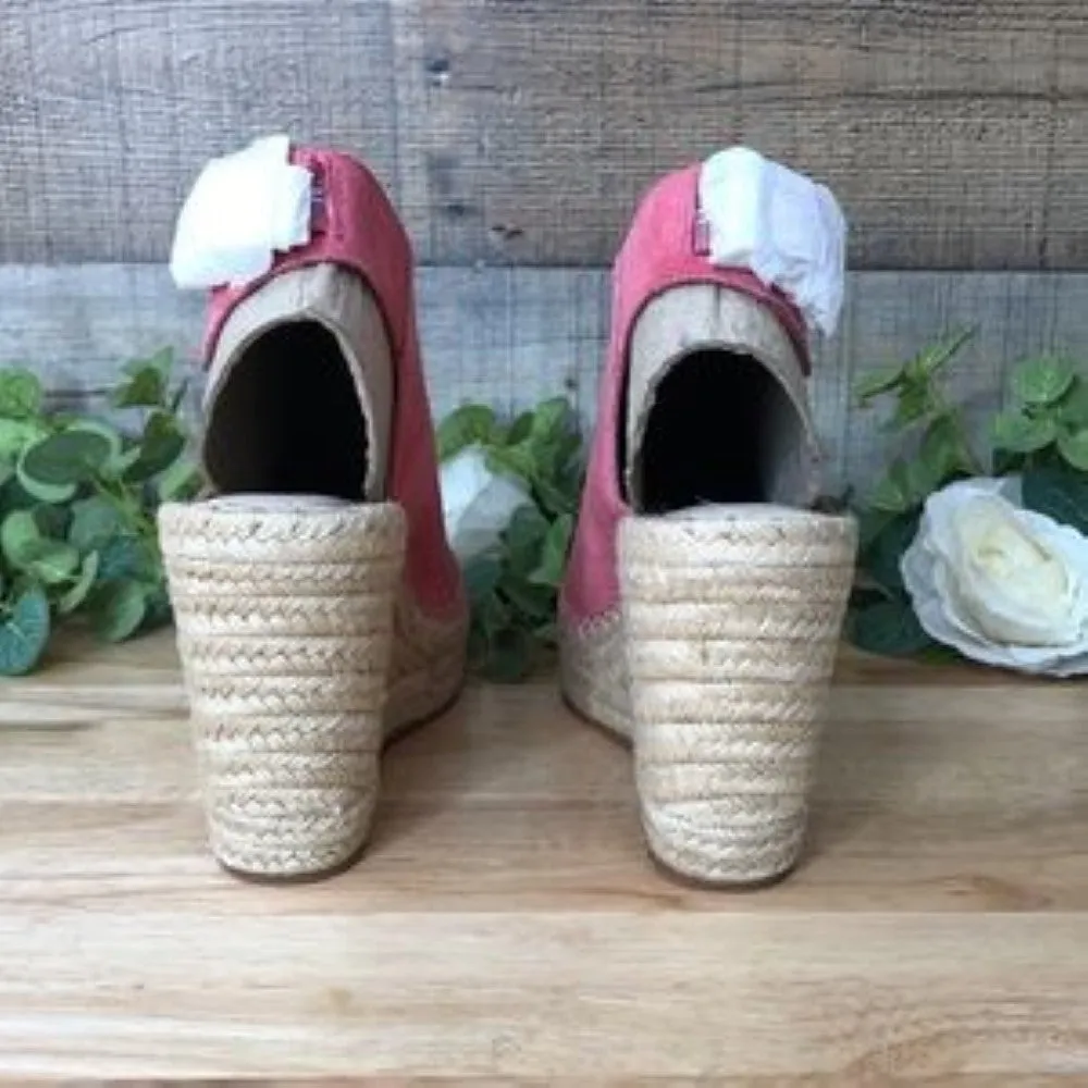 Kenneth Cole Olivia Wedge Espadrille Sandal in Coral, Size: 9