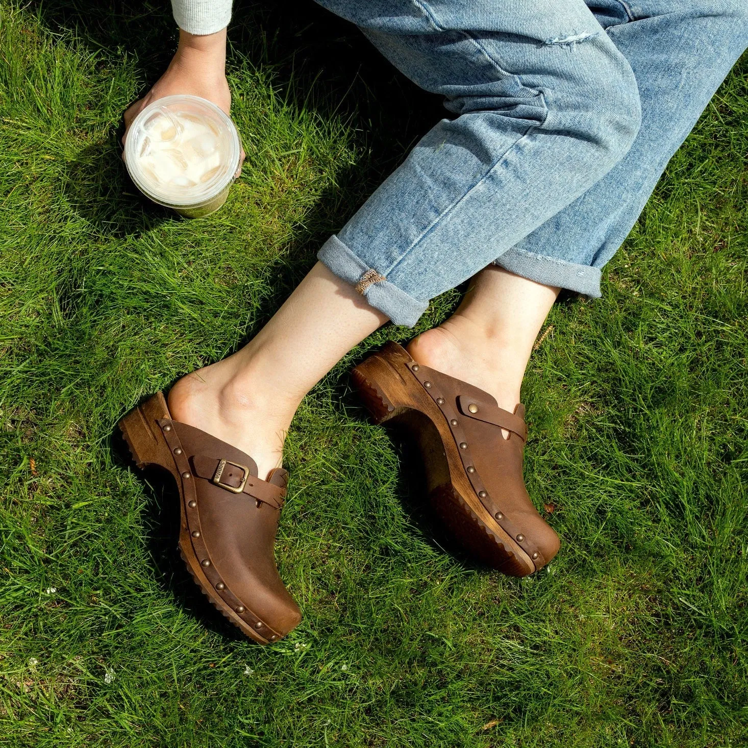 Kristel Women's Wood Clog in Antique Brown