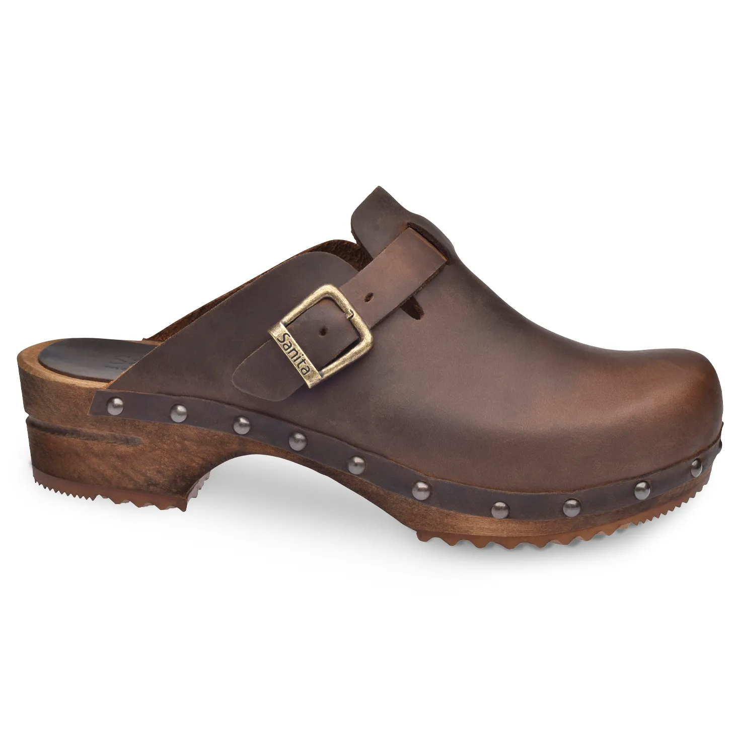Kristel Women's Wood Clog in Antique Brown