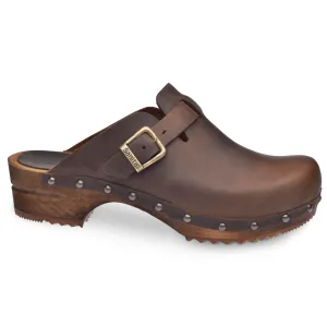 Kristel Women's Wood Clog in Antique Brown