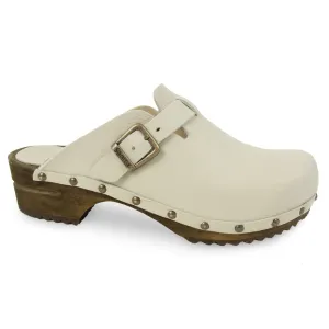 Kristel Women's Wood Clog in Cream