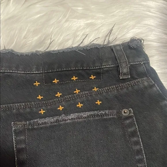 Ksubi Low Rise Denim Distressed Button Fly Shorts