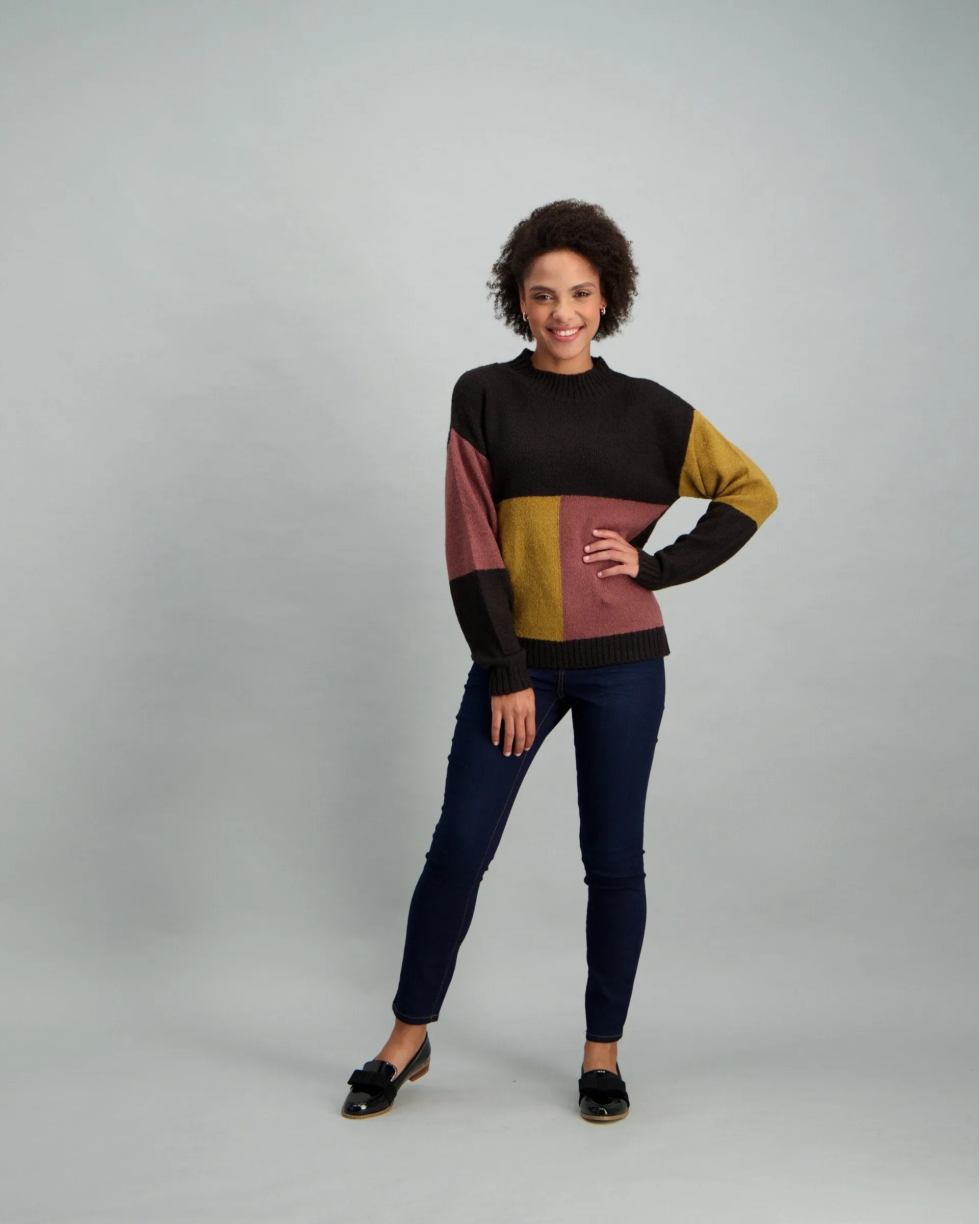 Ladies Colorblock Polo Neck