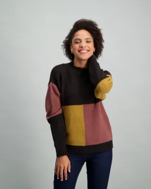 Ladies Colorblock Polo Neck