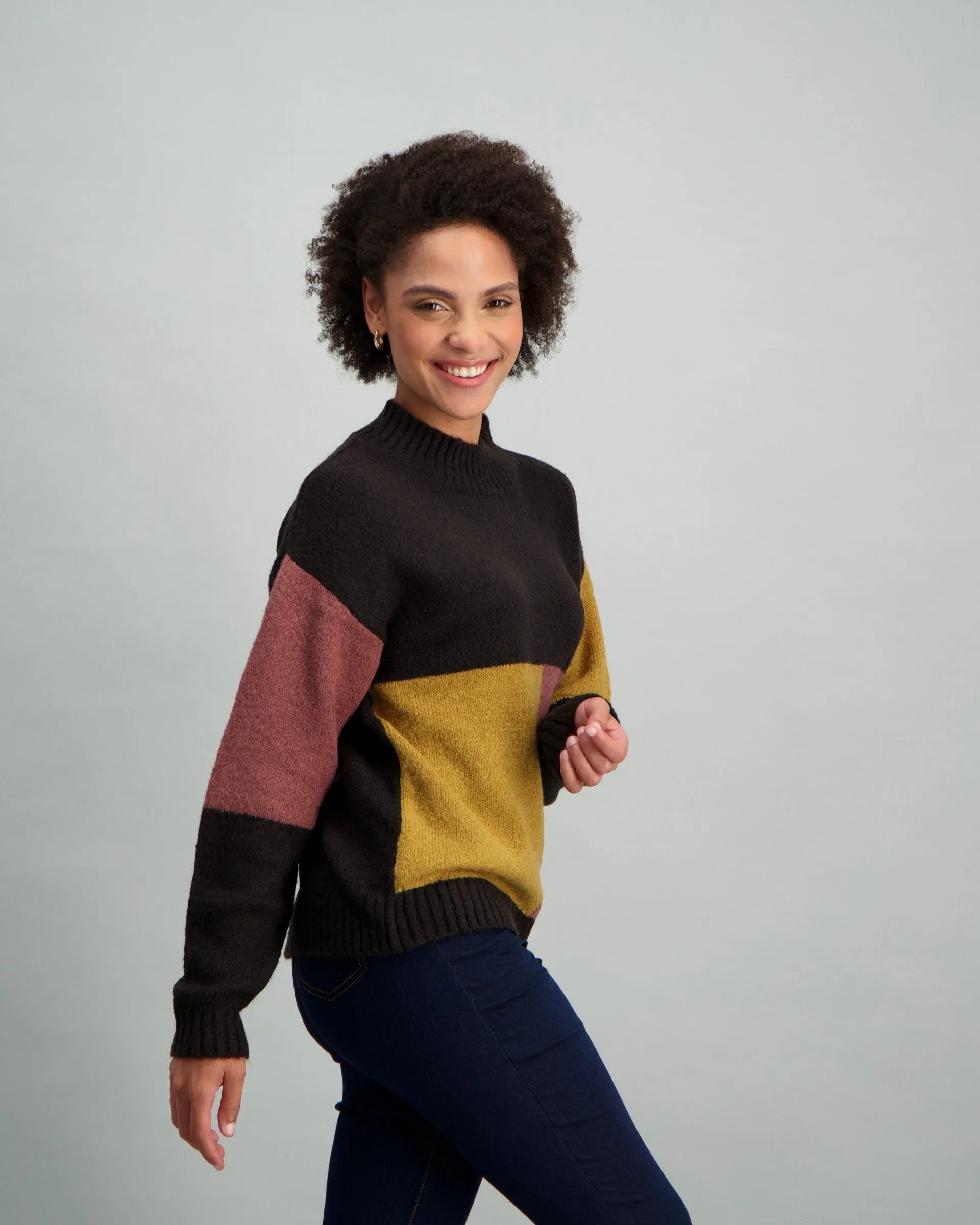 Ladies Colorblock Polo Neck