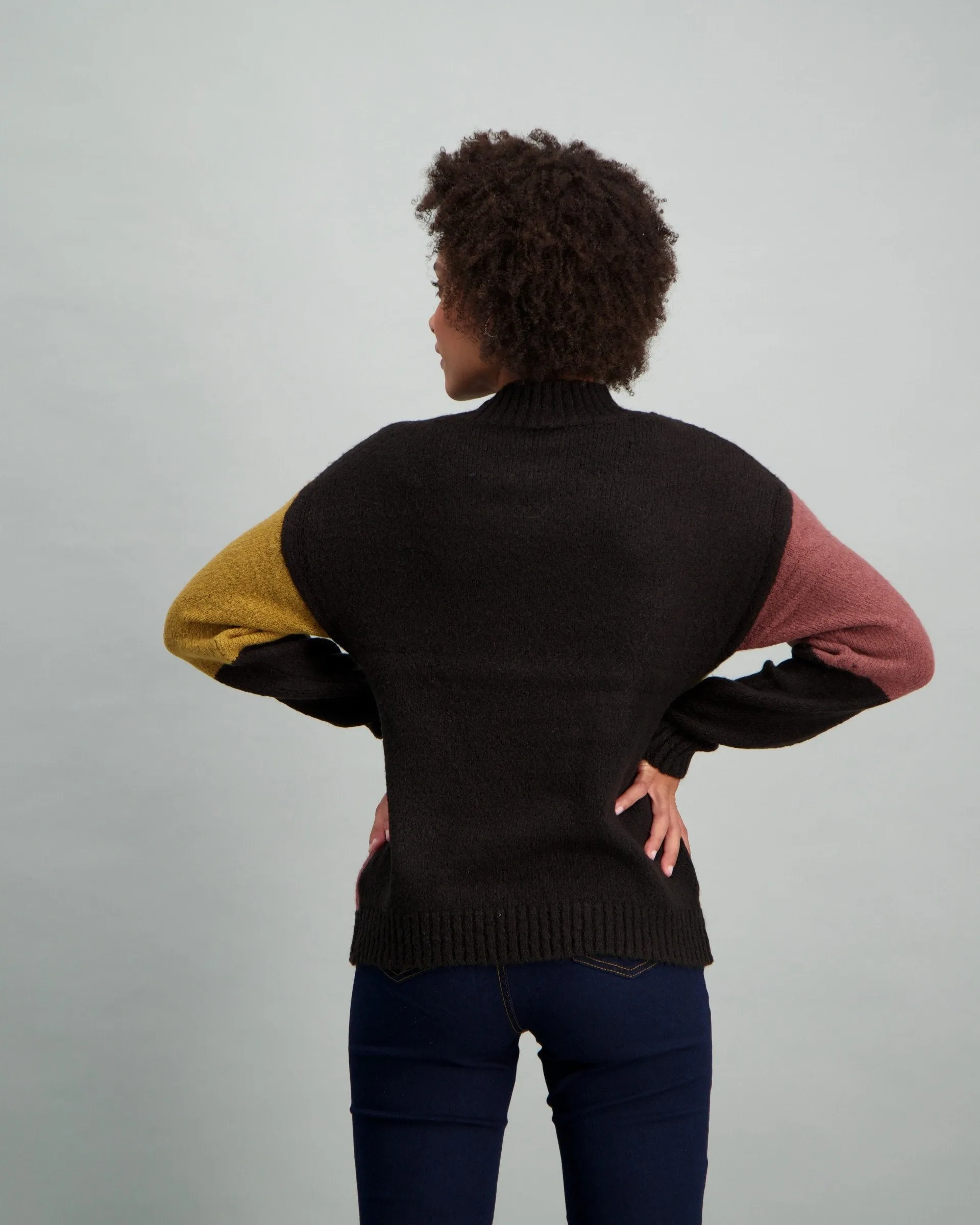 Ladies Colorblock Polo Neck