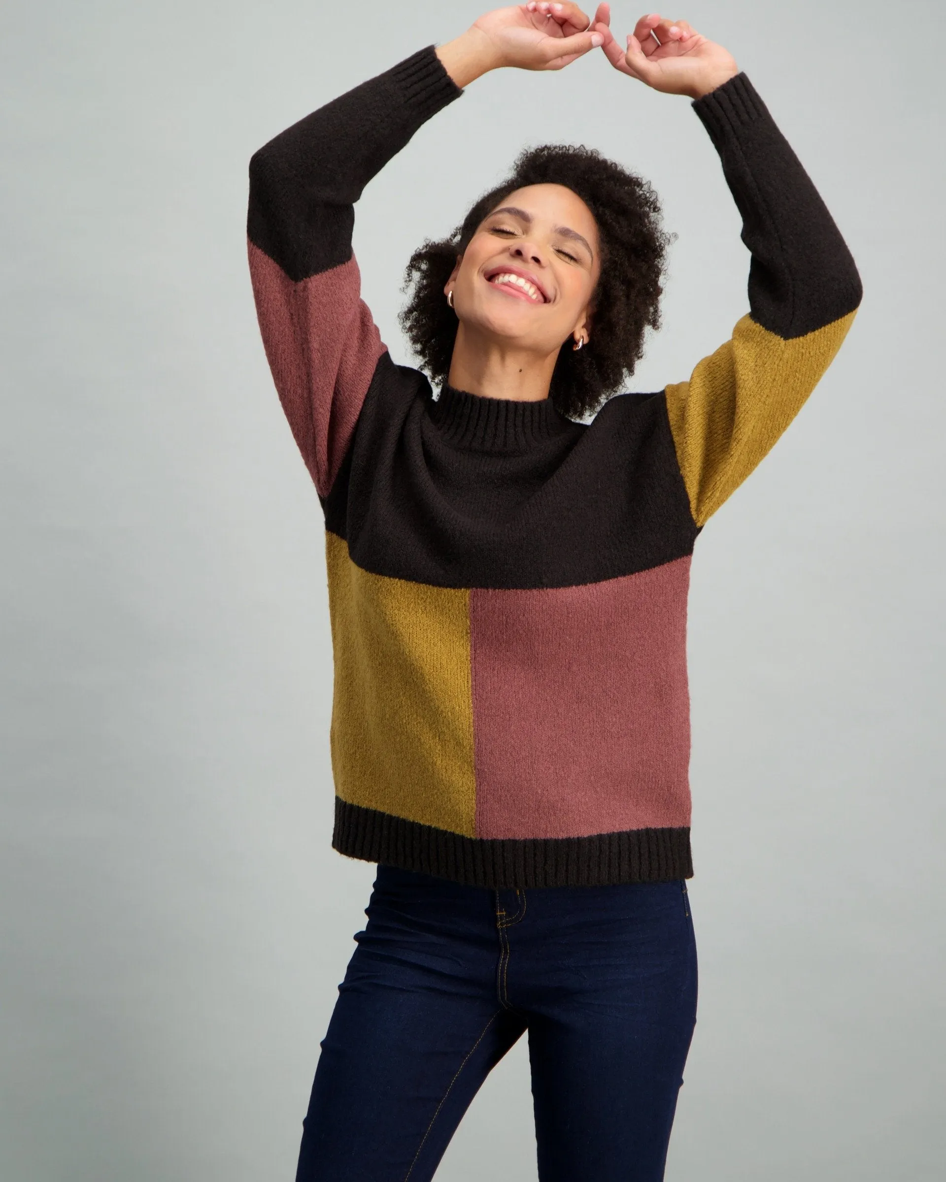 Ladies Colorblock Polo Neck