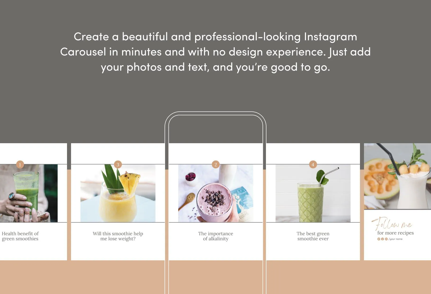 Layla Food and Nutrition 6-Page Carousel Canva Template