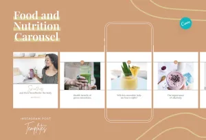 Layla Food and Nutrition 6-Page Carousel Canva Template