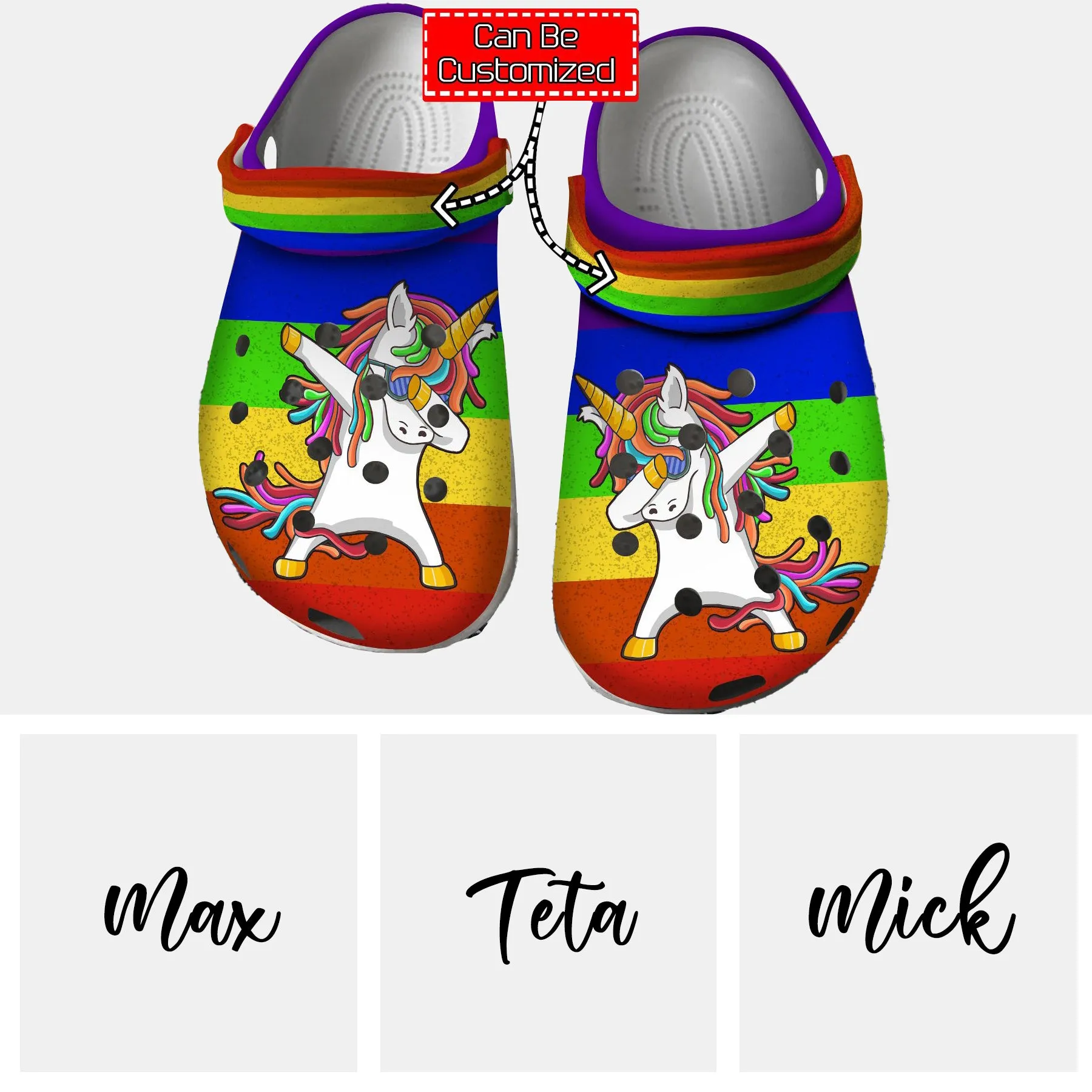 LGBT Unicorn Rainbow Croc Style Clog