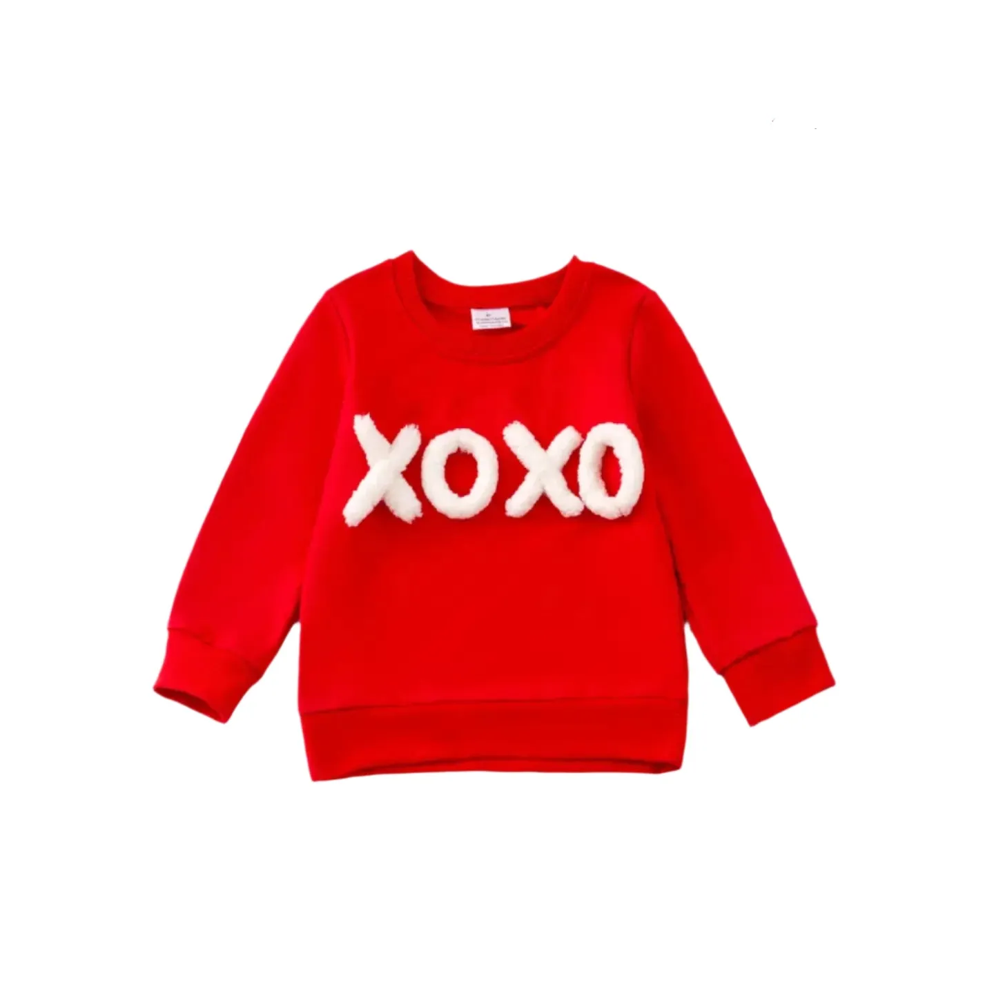 Little Trendy XOXO Chenille Yarn Embroidered Top