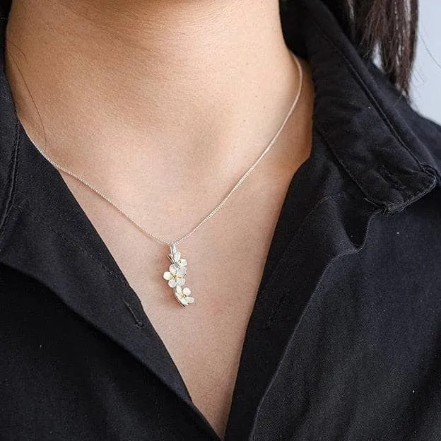 Long Elegant Forget-Me-Not Flower Necklace